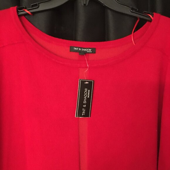 NWT Tint & Shadow red tunic sweater 1X - Picture 3 of 10